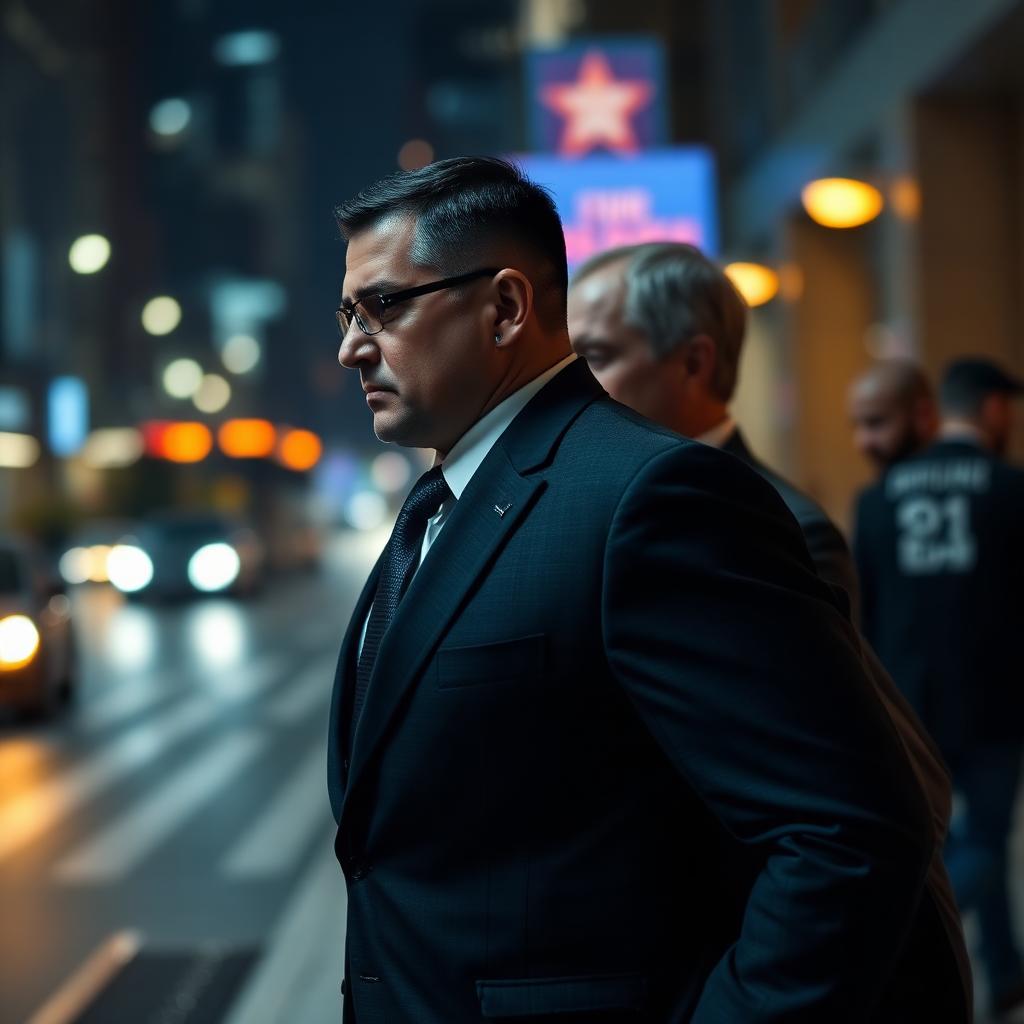 Bodyguard în costum însoțind discret un client VIP